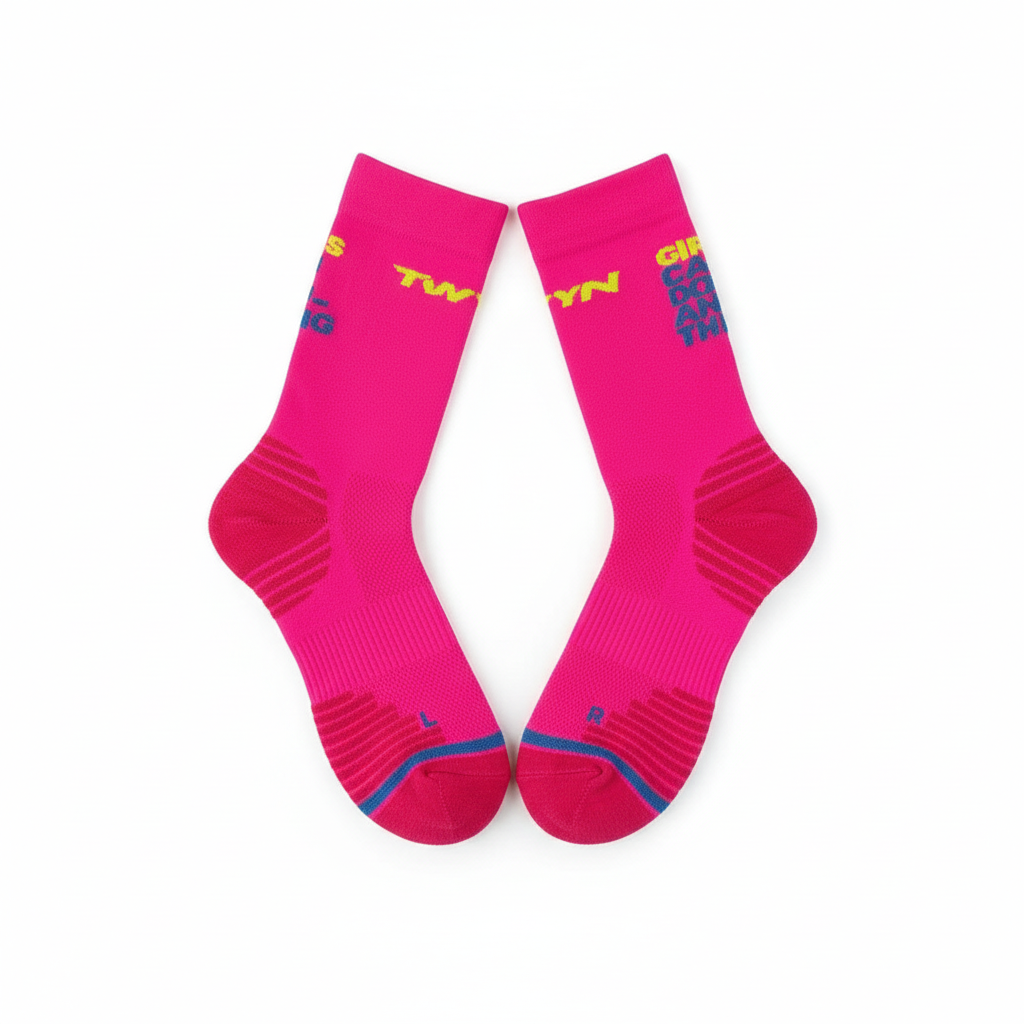 Premium girls sports socks with Coolmax fabric and hand stitched toe detail by Twyn Active