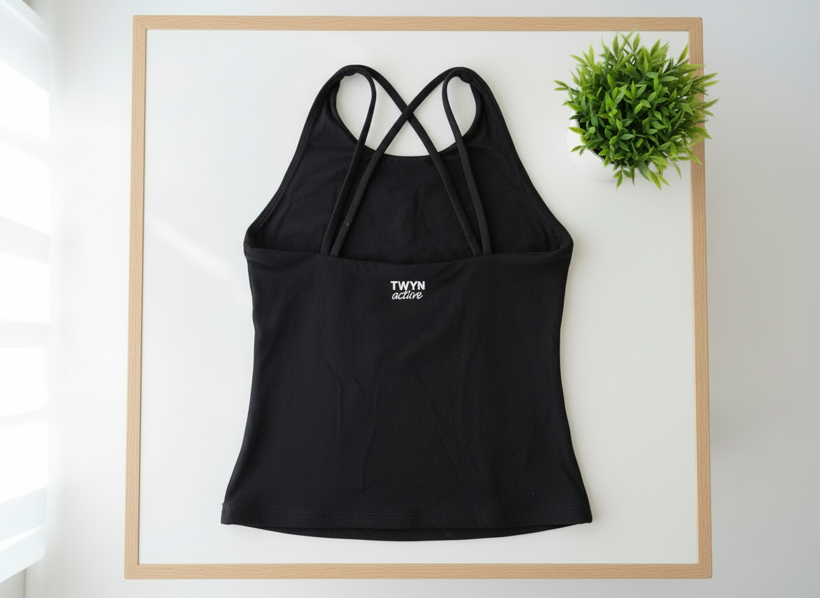 Bamboo singlet activewear for girls - front view