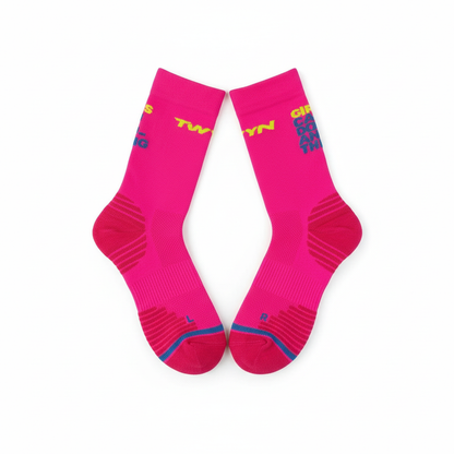 Girls active socks with Girls Can Do Anything slogan